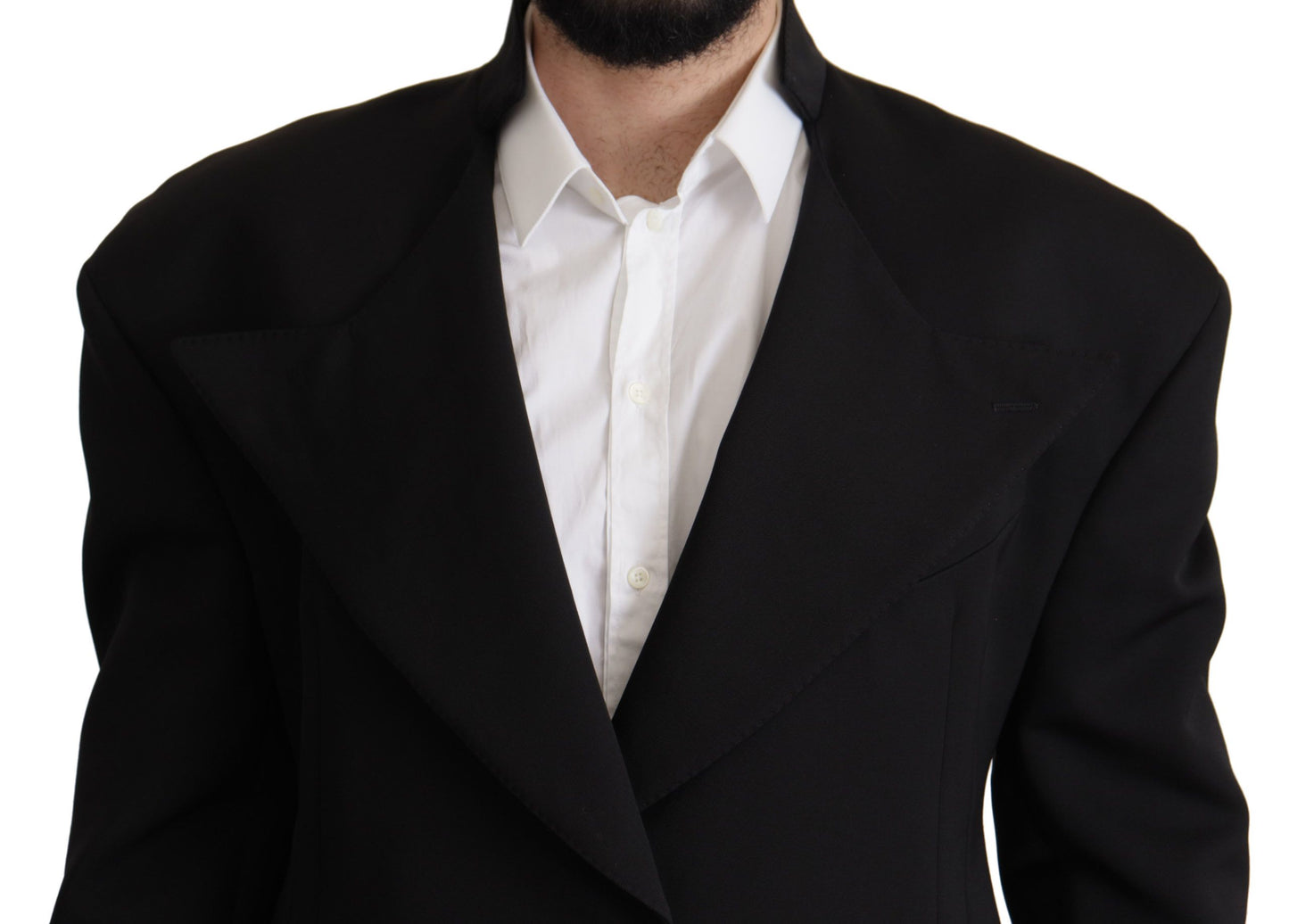 Dolce & Gabbana Blazer noir en laine à simple boutonnage
