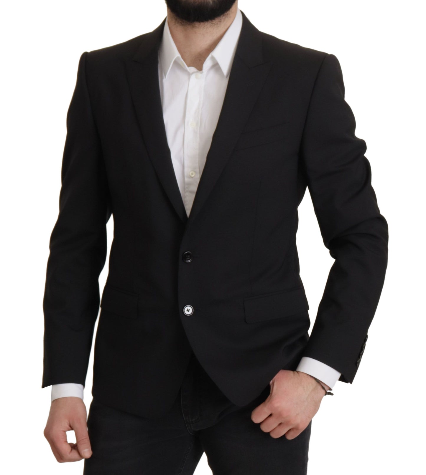 Dolce & Gabbana Veste noire à simple boutonnage MARTINI Blazer