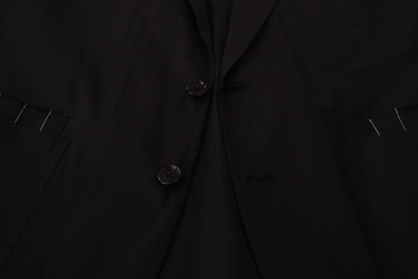 Dolce & Gabbana - Blazer noir en coton à simple boutonnage