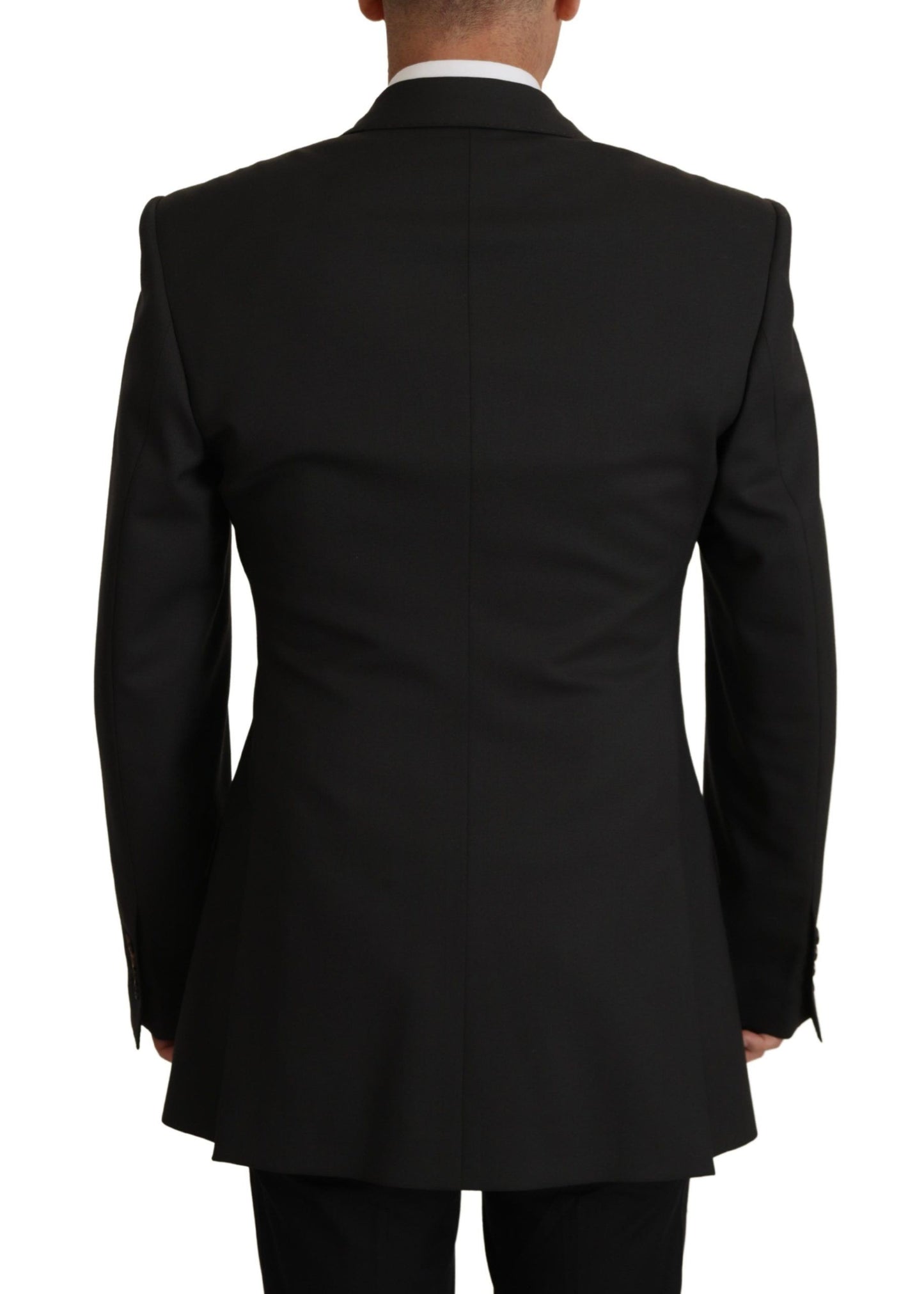 Dolce & Gabbana Blazer noir en laine à simple boutonnage v