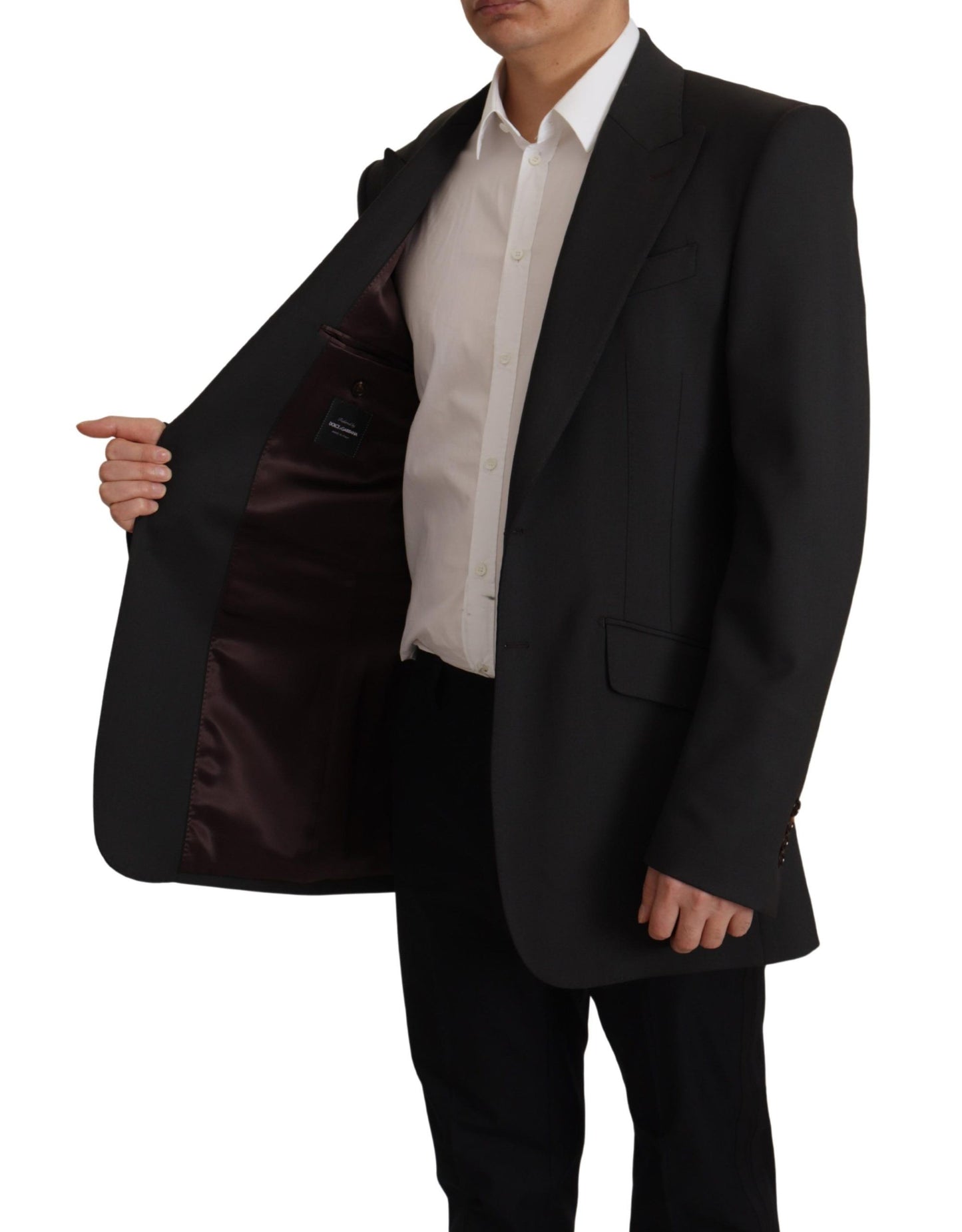 Dolce & Gabbana Blazer noir en laine à simple boutonnage v