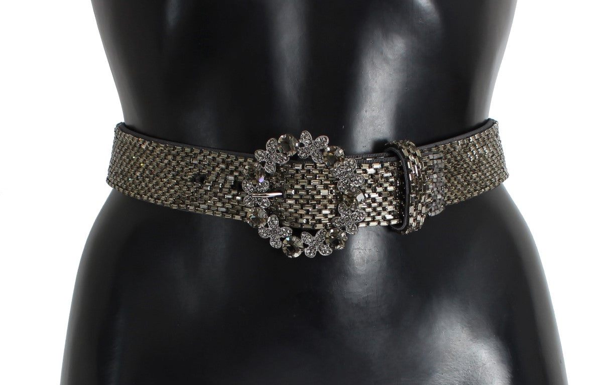 Ceinture à paillettes et boucle en cristal Dolce & Gabbana