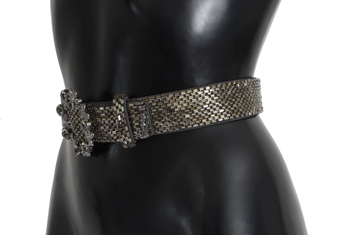 Ceinture à paillettes et boucle en cristal Dolce & Gabbana