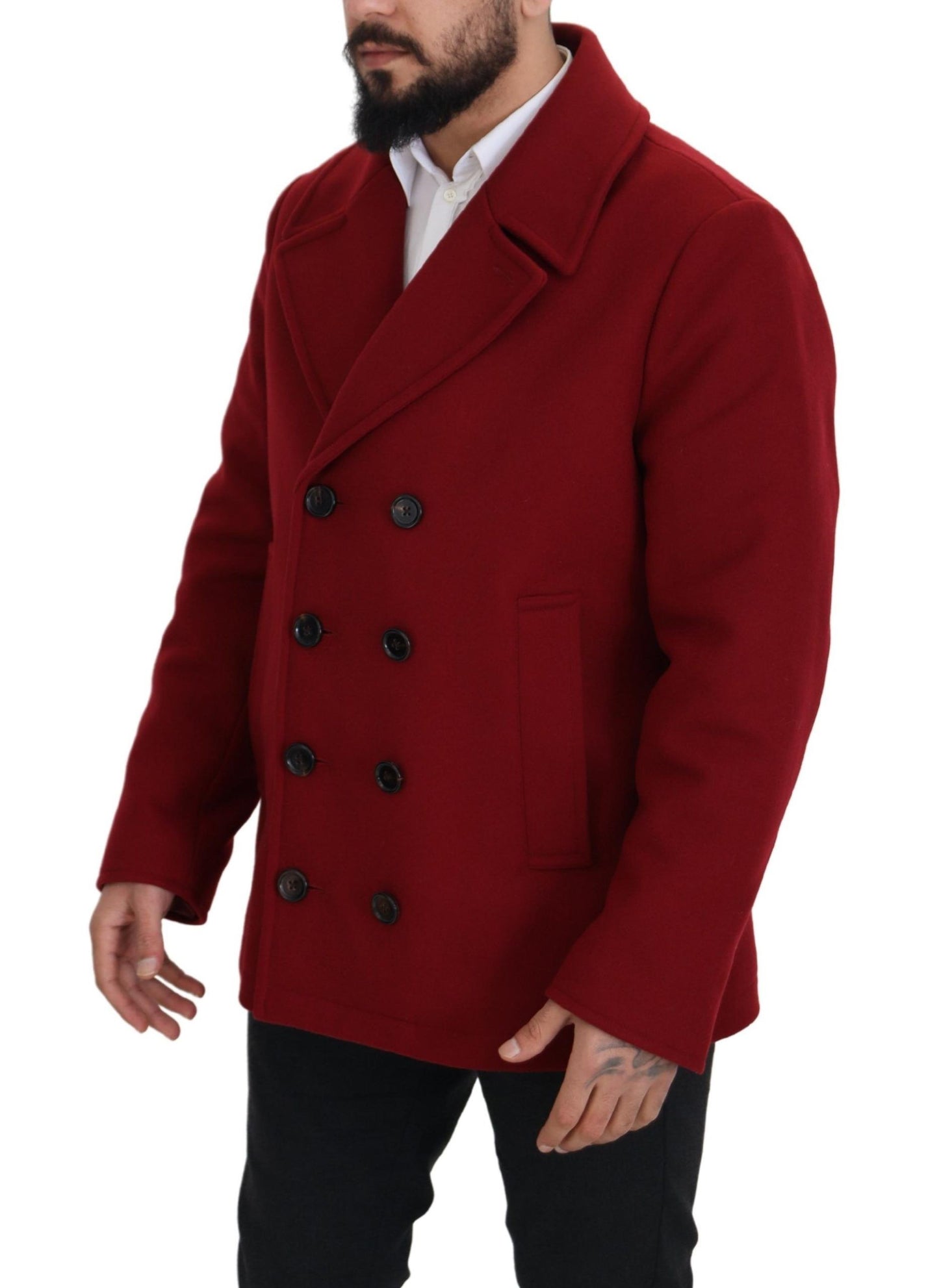 Dolce & Gabbana, manteau-veste rouge en laine à double boutonnage