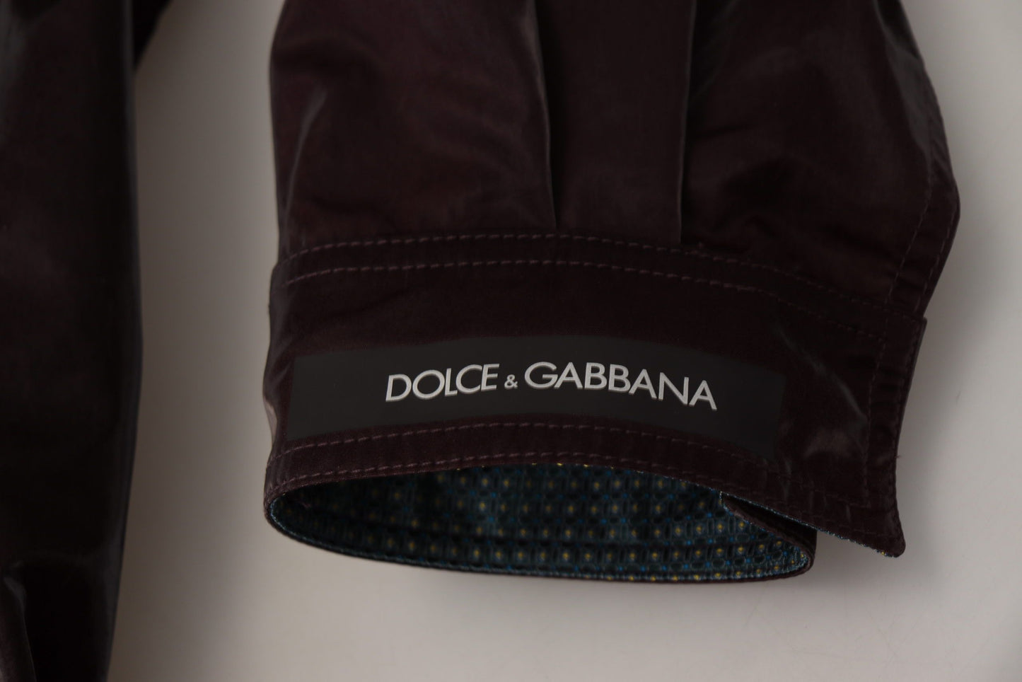 Manteau/veste pour homme en nylon bordeaux à col montant de Dolce & Gabbana