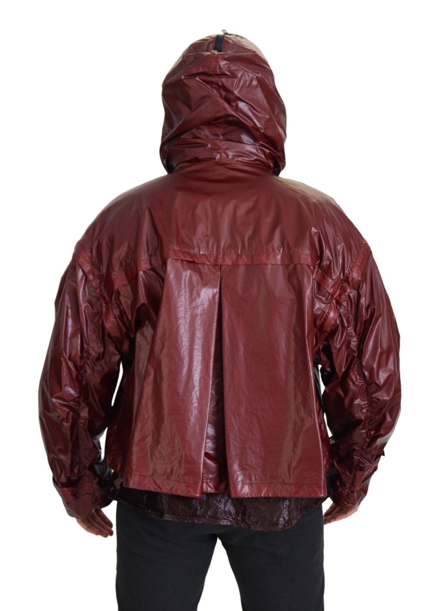 Veste à capuche et fermeture éclair intégrale en coton bordeaux de Dolce & Gabbana