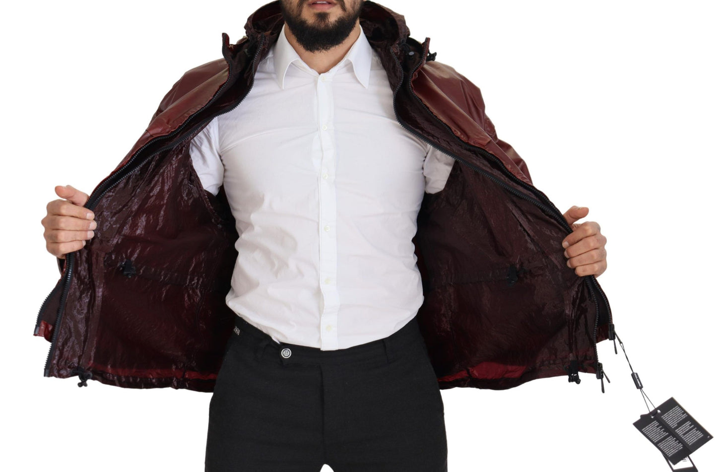 Veste à capuche et fermeture éclair intégrale en coton bordeaux de Dolce & Gabbana