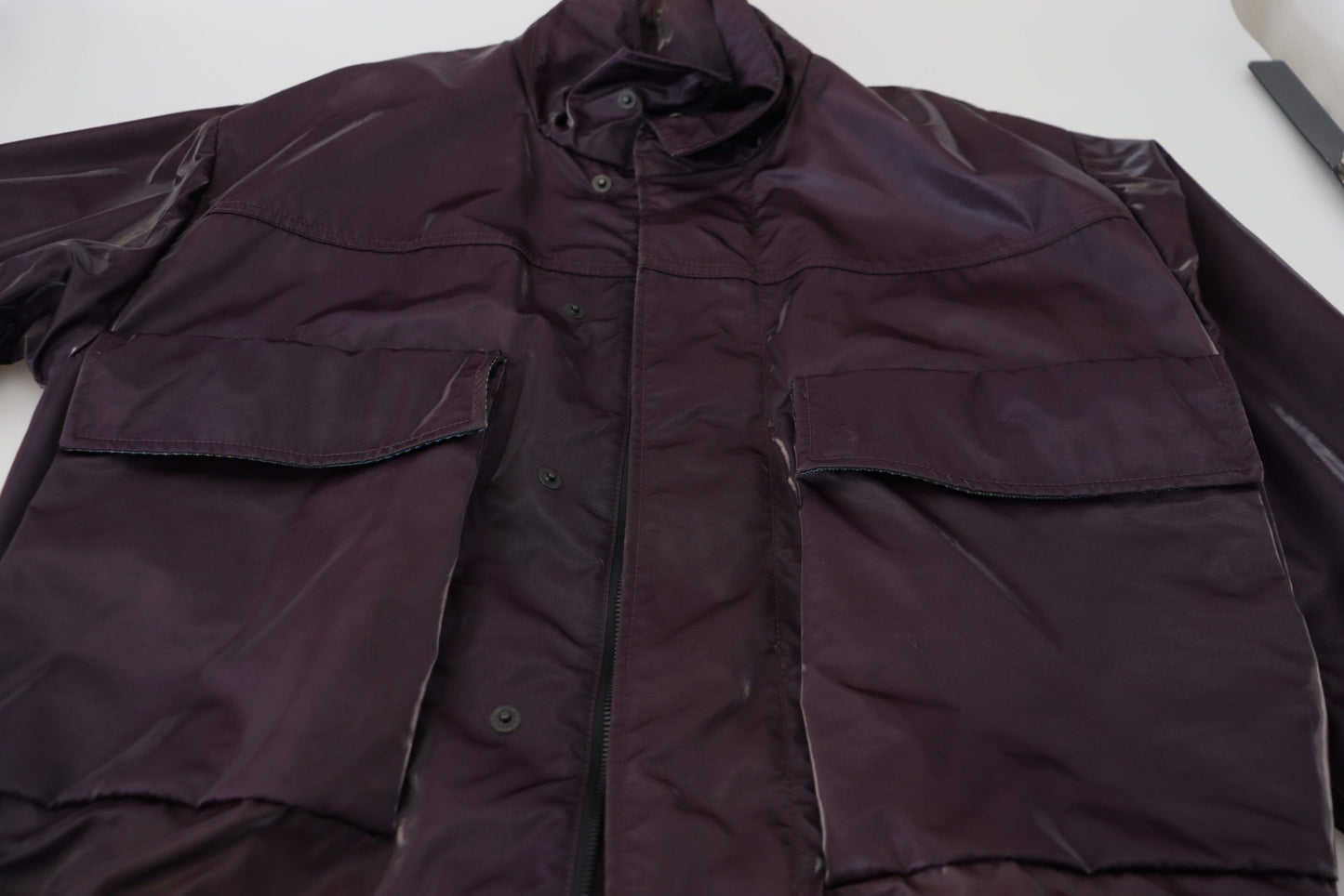 Veste motard en nylon violet à col montant Dolce & Gabbana