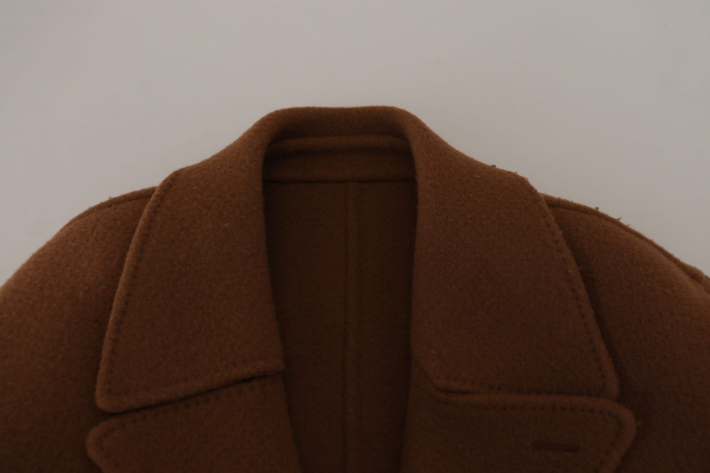Dolce & Gabbana Veste-manteau en nylon brun à double boutonnage