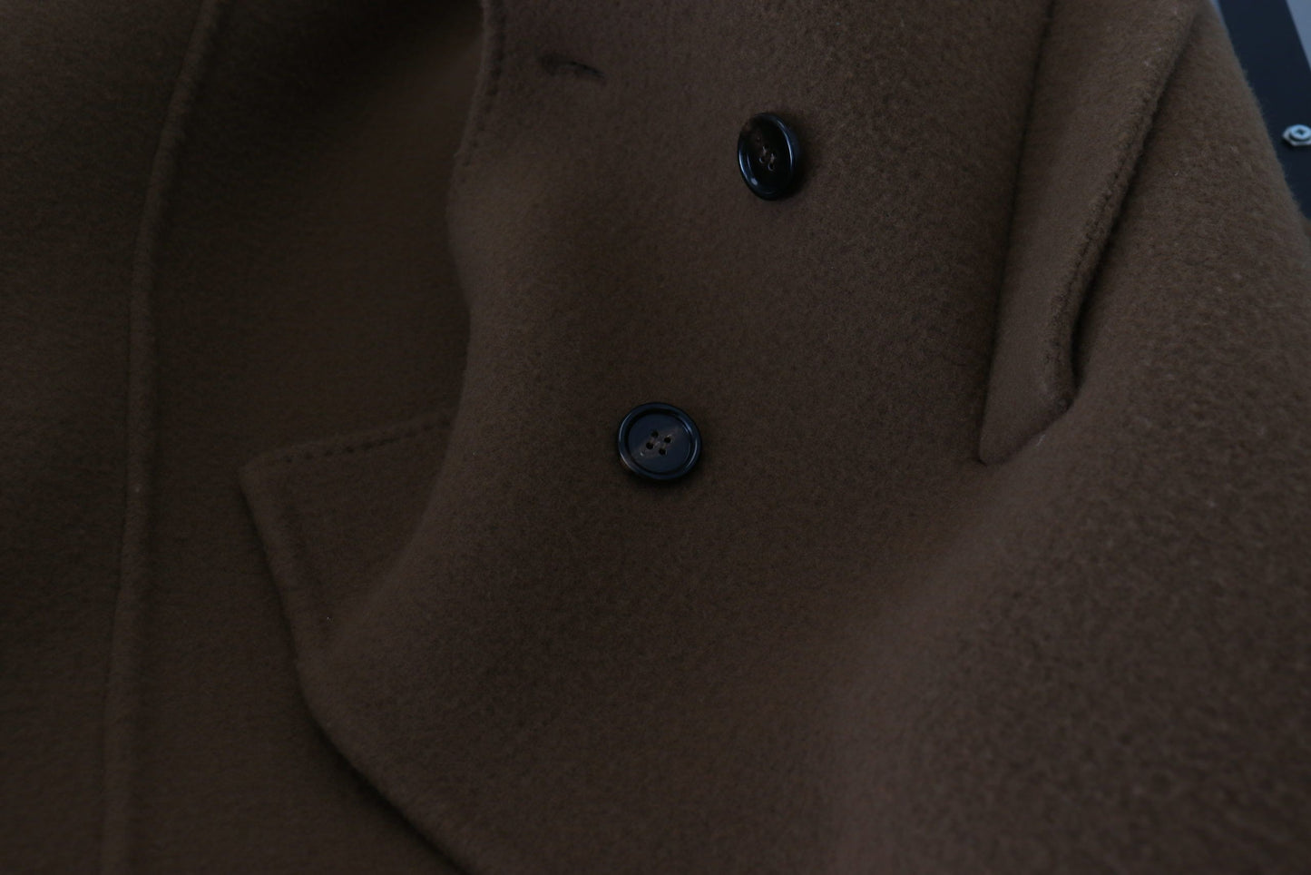 Dolce & Gabbana Veste-manteau en nylon brun à double boutonnage