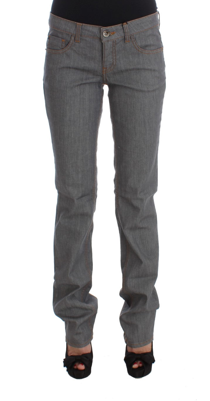 Costume National - Jeans en coton gris, coupe droite.