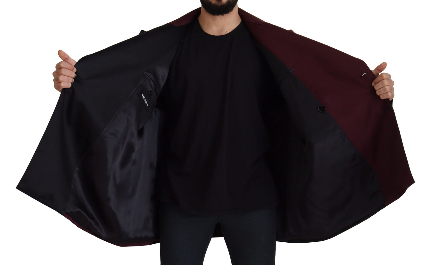 Dolce & Gabbana Bordeaux Polyester Jacket Double-Breasted