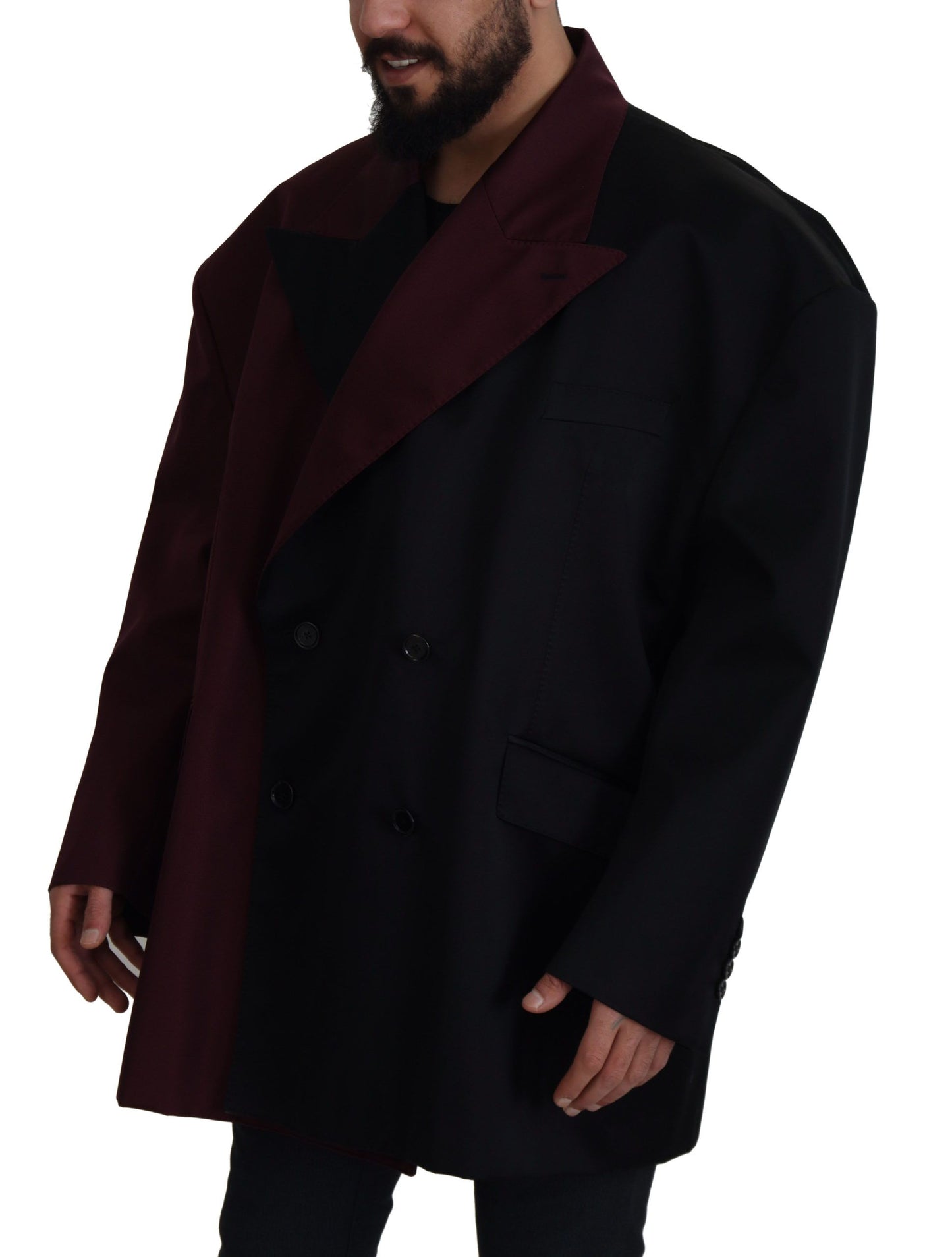 Dolce & Gabbana Bordeaux Polyester Jacket Double-Breasted