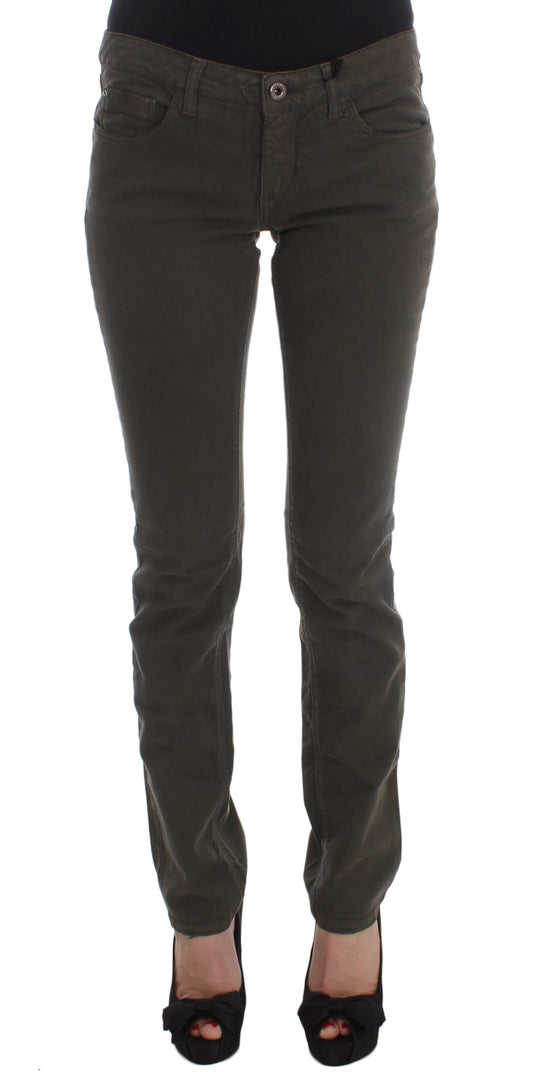 Costume National groene slim fit jeans van gemengd katoen
