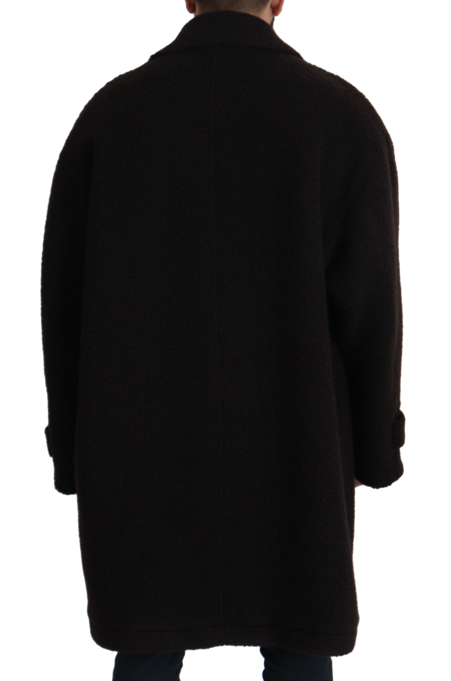 Dolce & Gabbana Trench-manteau noir en alpaga à boutons