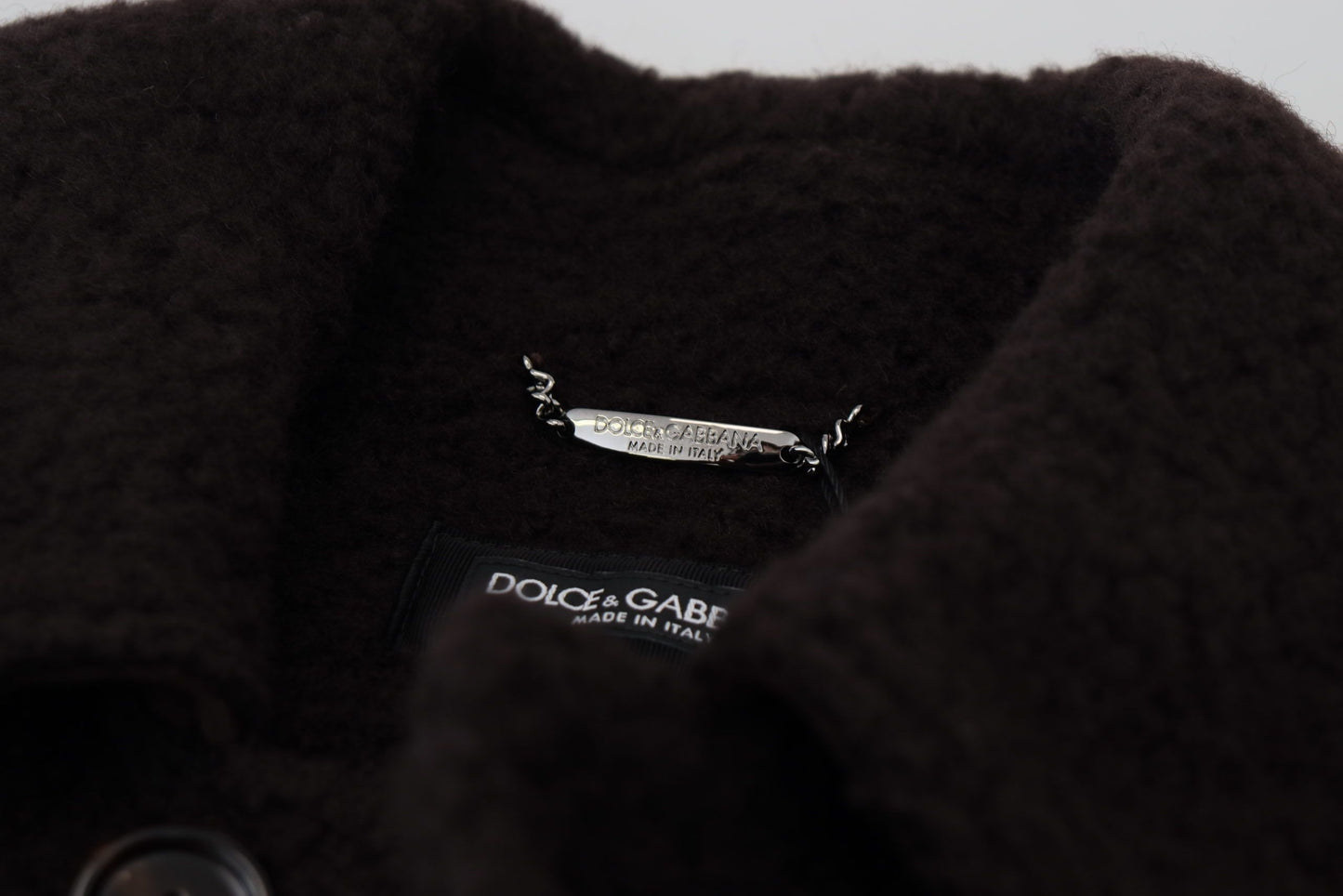 Dolce & Gabbana Trench-manteau noir en alpaga à boutons