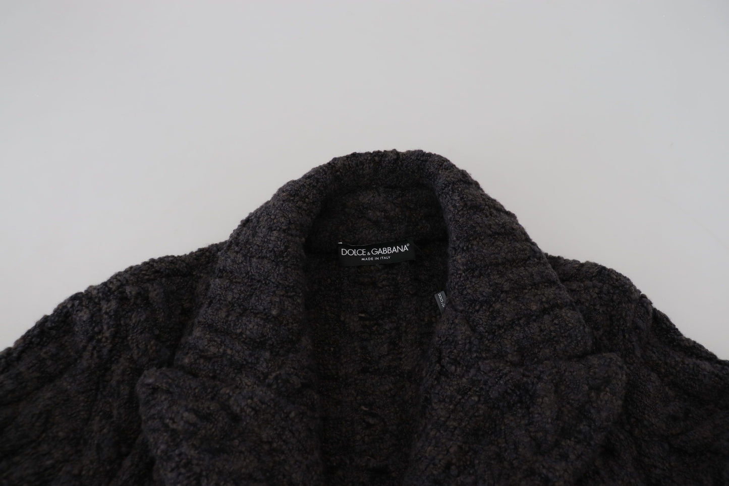 Dolce & Gabbana Veste-manteau en laine noire à double boutonnage