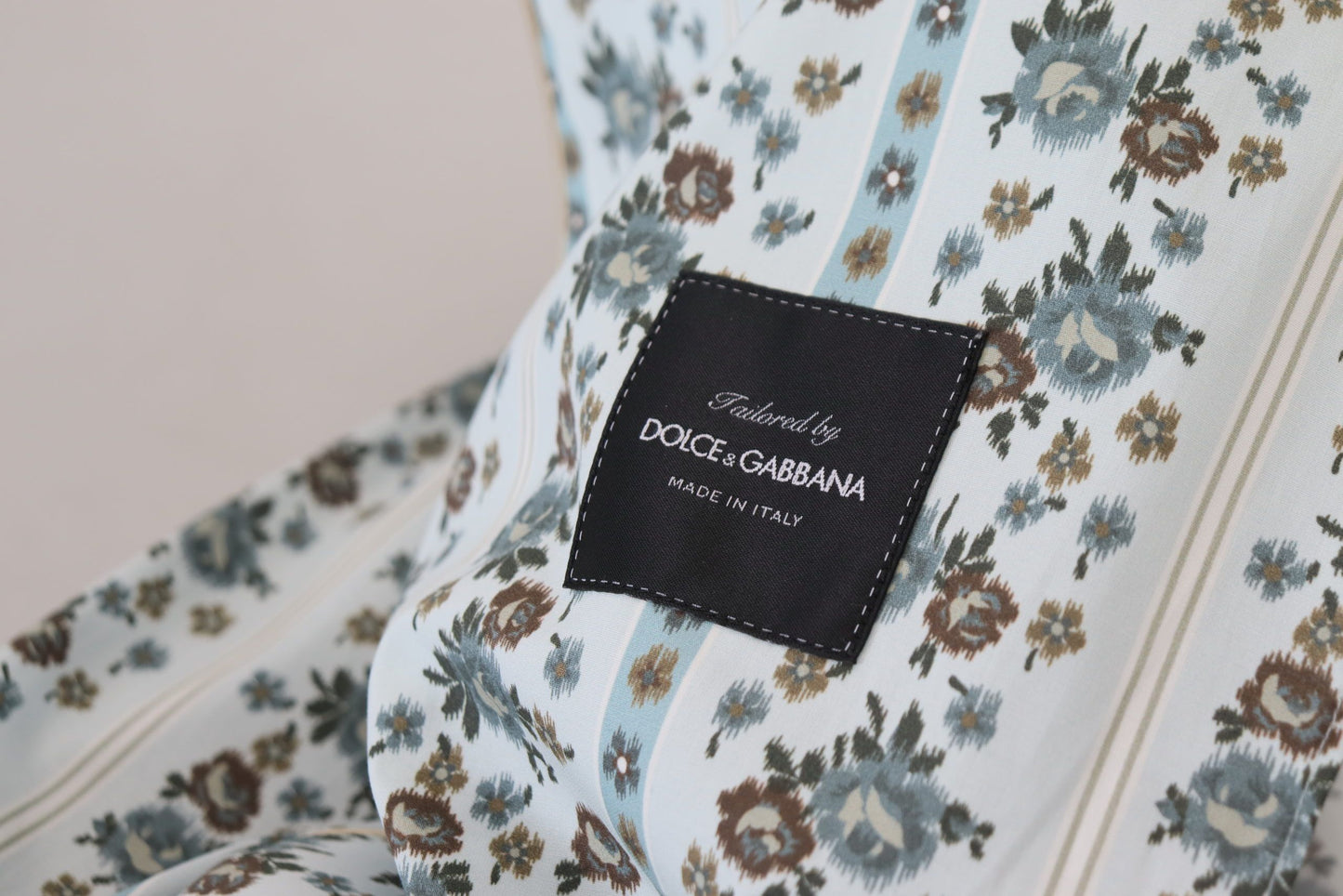 Dolce & Gabbana Robe-manteau en coton bleu à motifs floraux