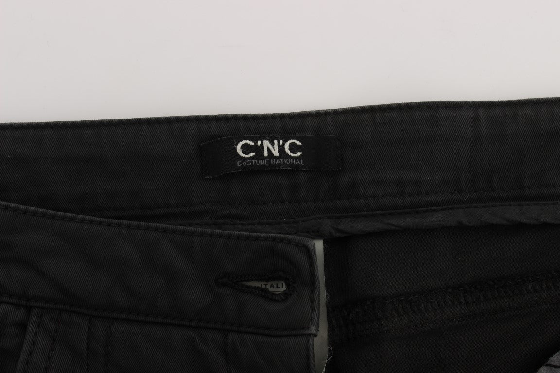 Costume National - Jean capri en coton noir, taille courte