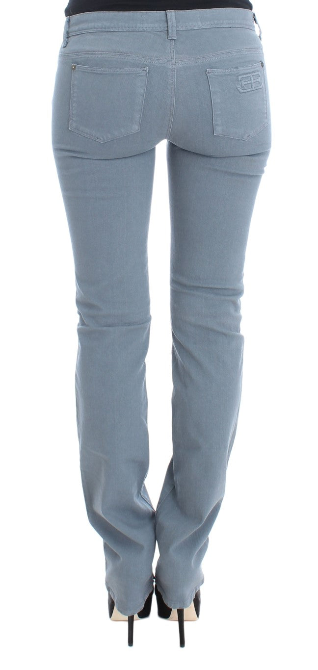 Jean slim à coupe bootcut en coton mélangé bleu d'Ermanno Scervino