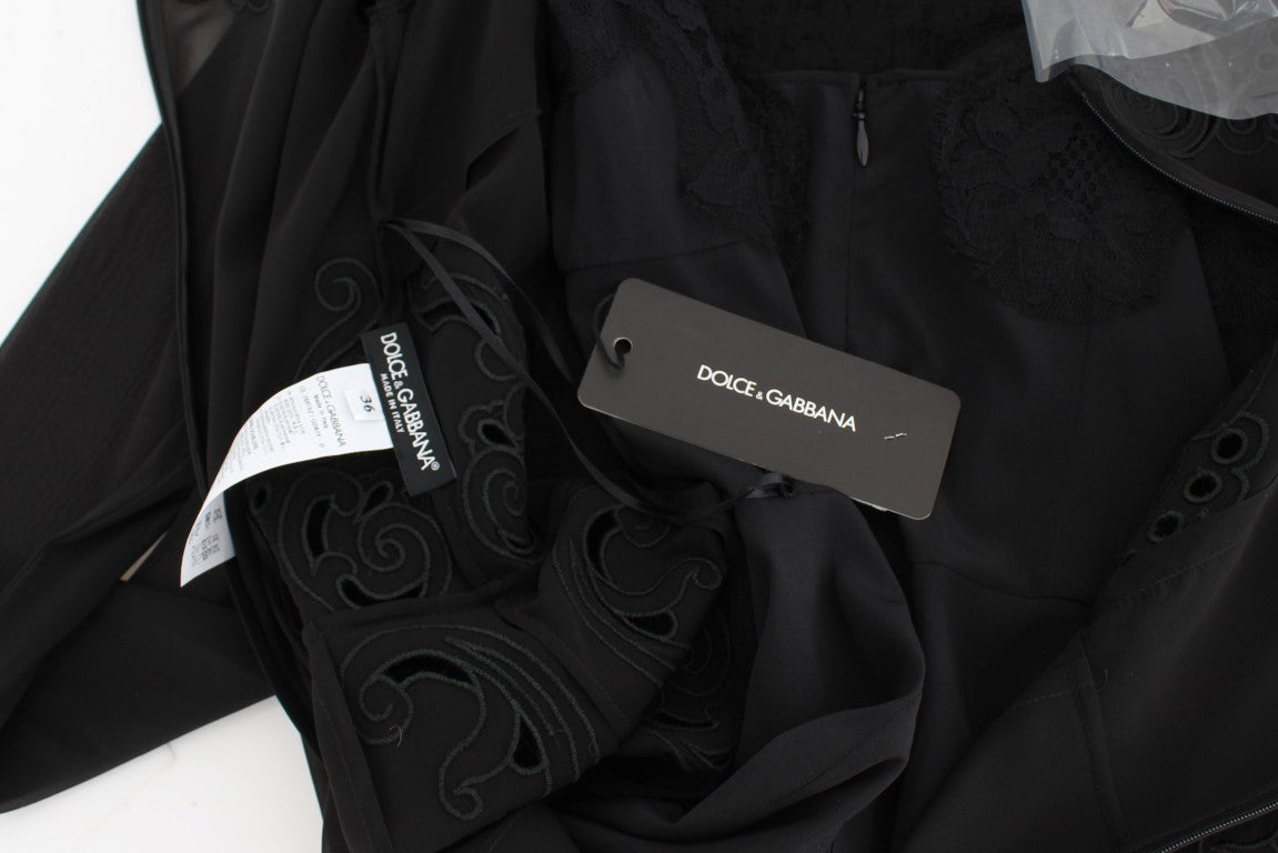 Robe fourreau en soie noire extensible de Dolce & Gabbana