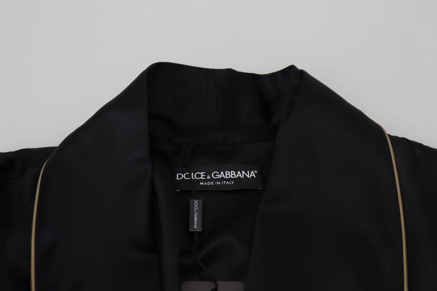 Dolce & Gabbana Robe-manteau noir en soie 100%