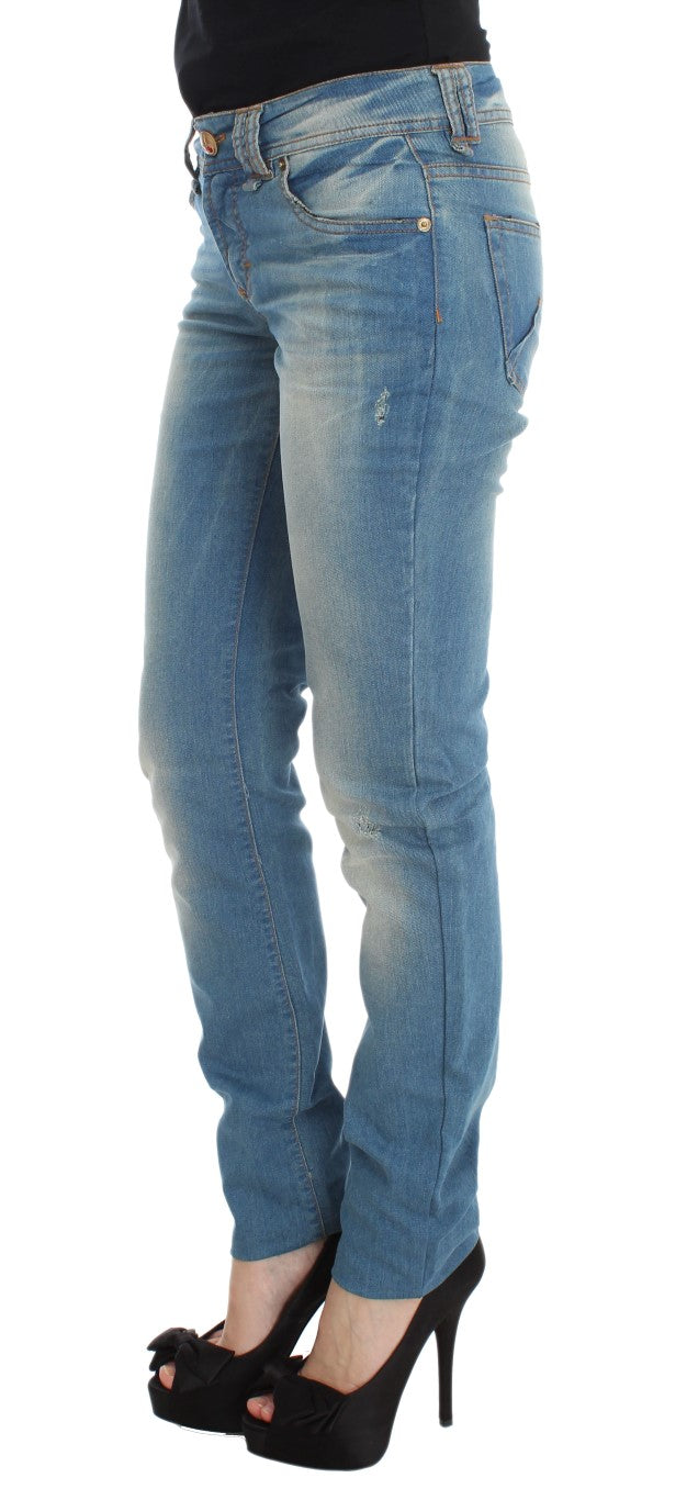 Jean slim en coton mélangé, bleu lavé, de John Galliano