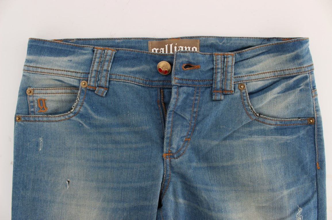 Jean slim en coton mélangé, bleu lavé, de John Galliano