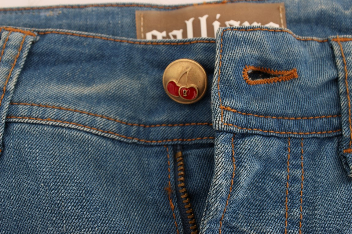 Jean slim en coton mélangé, bleu lavé, de John Galliano