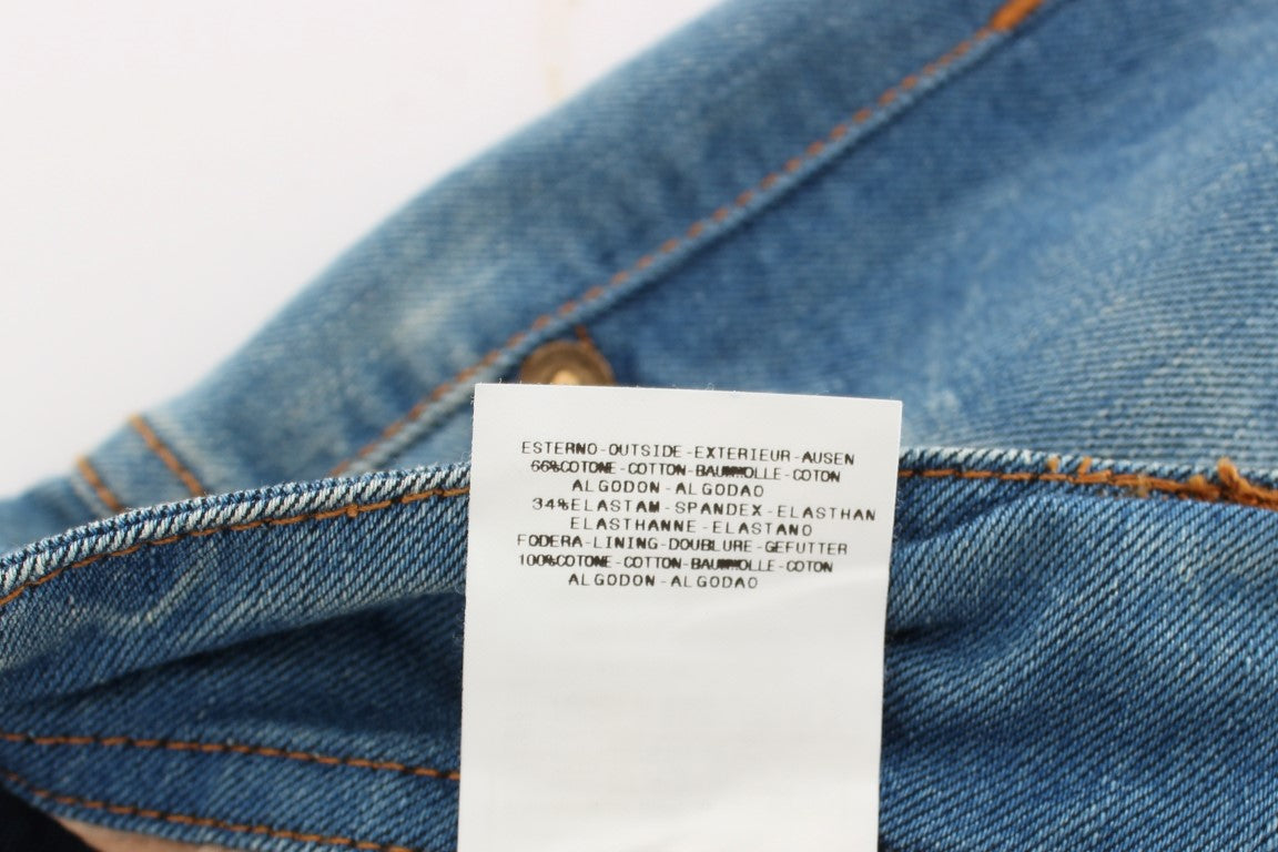 Jean slim en coton mélangé, bleu lavé, de John Galliano