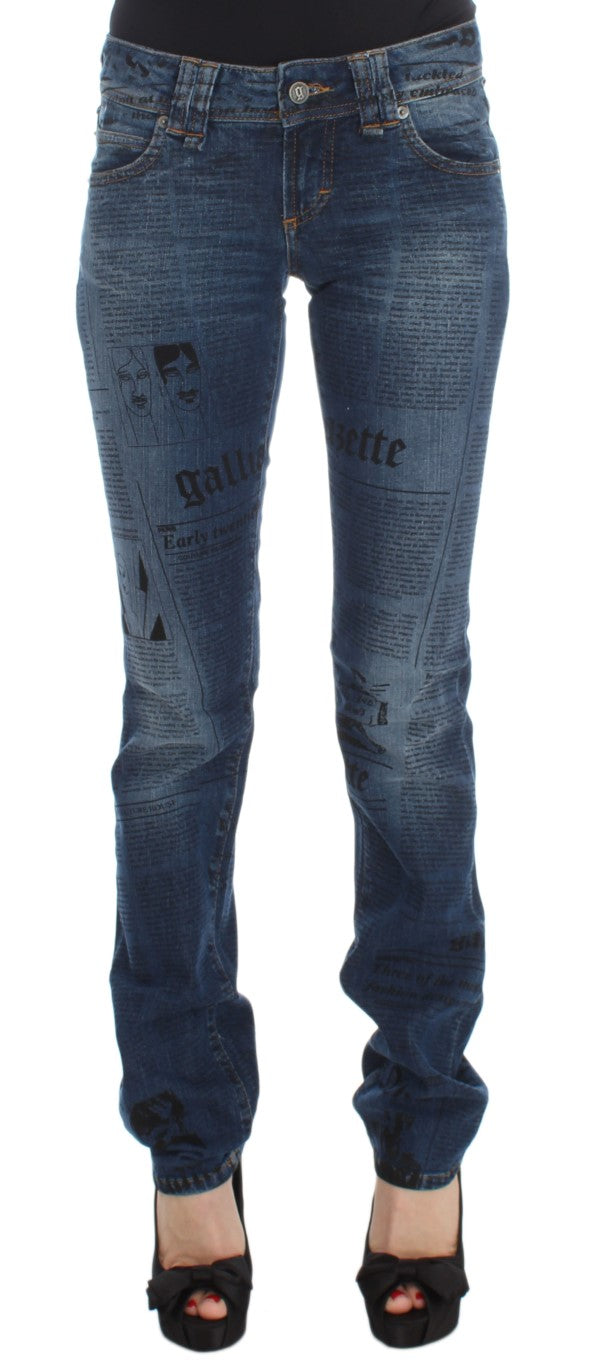 Jean slim à coupe bootcut en coton mélangé, bleu lavé, de John Galliano