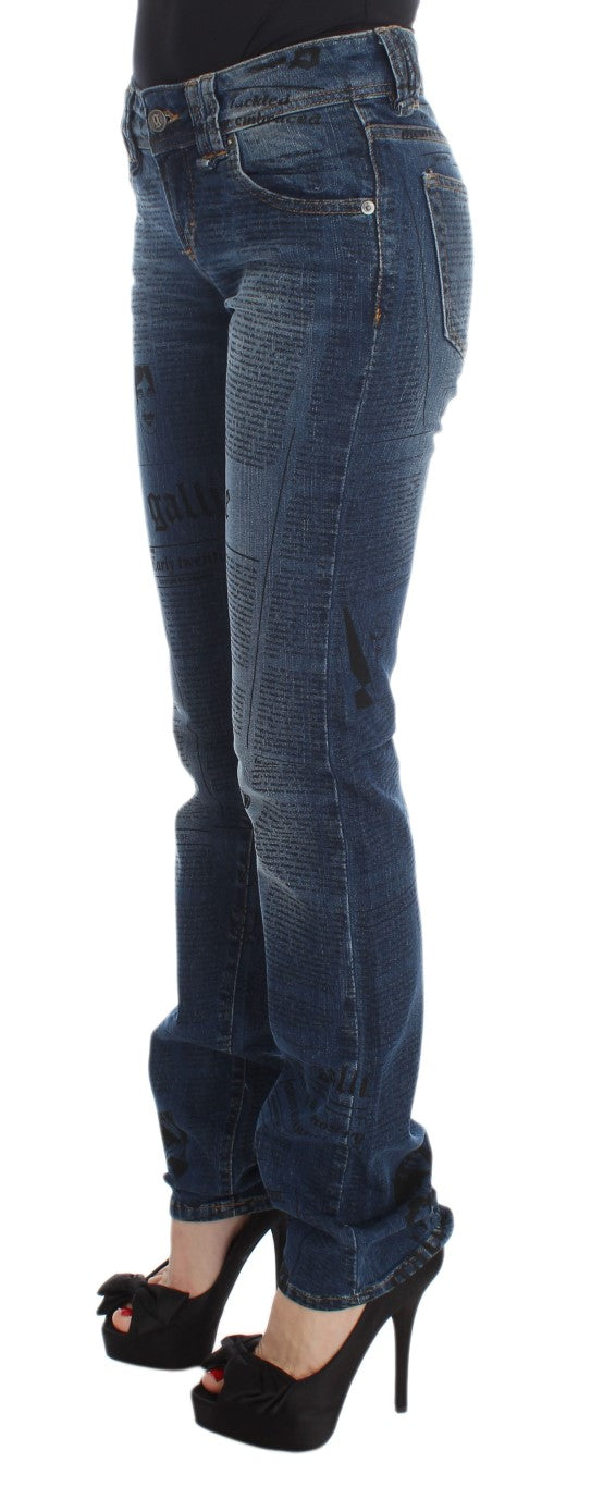 Jean slim à coupe bootcut en coton mélangé, bleu lavé, de John Galliano
