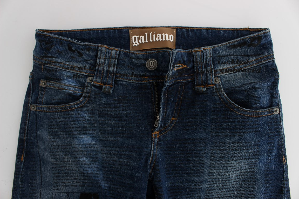 Jean slim à coupe bootcut en coton mélangé, bleu lavé, de John Galliano