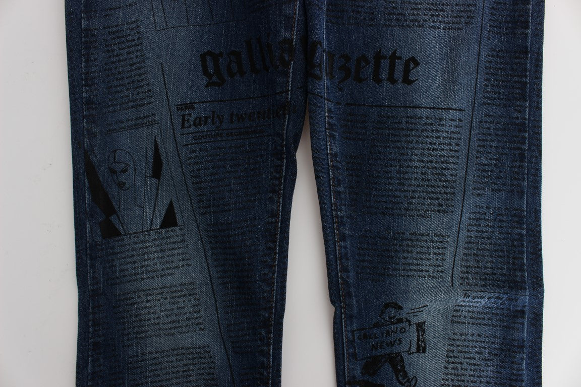 Jean slim à coupe bootcut en coton mélangé, bleu lavé, de John Galliano
