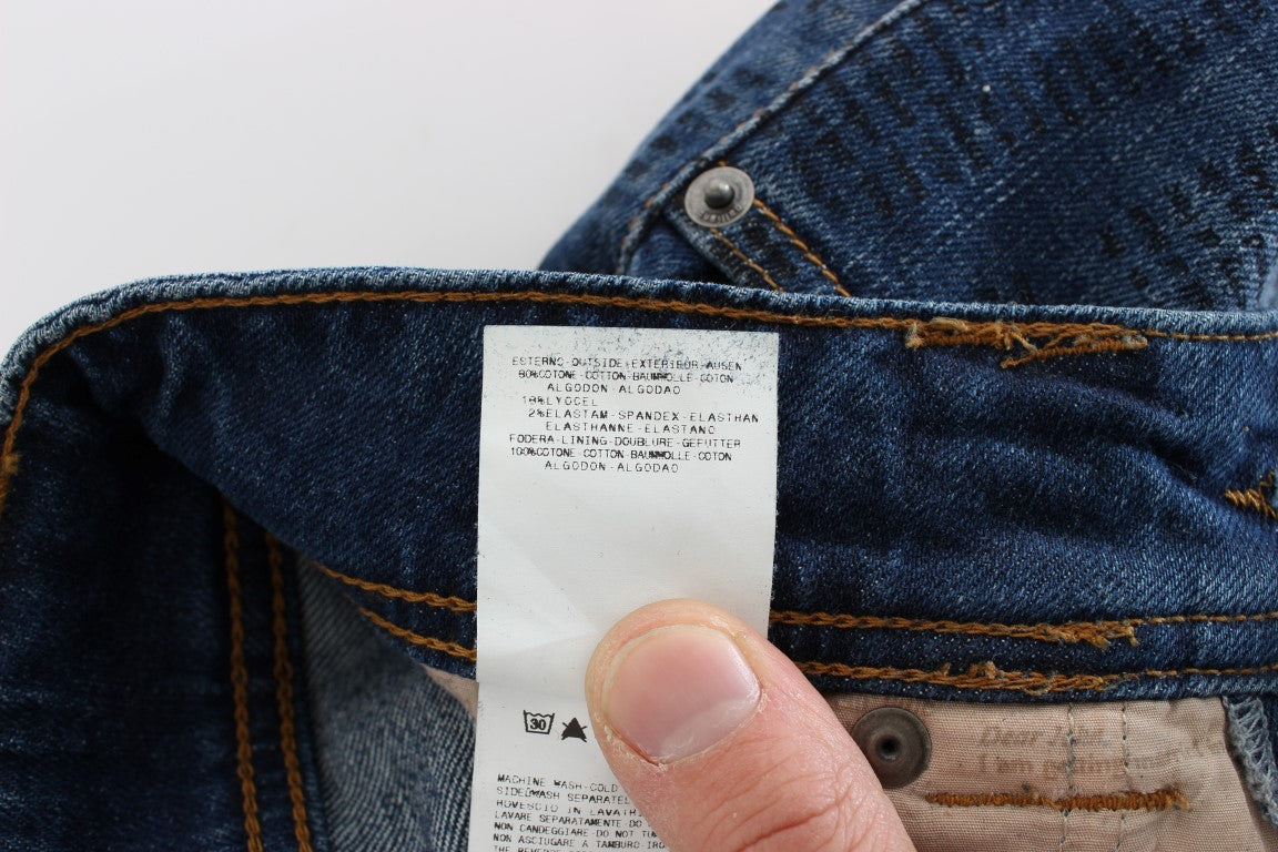 Jean slim à coupe bootcut en coton mélangé, bleu lavé, de John Galliano