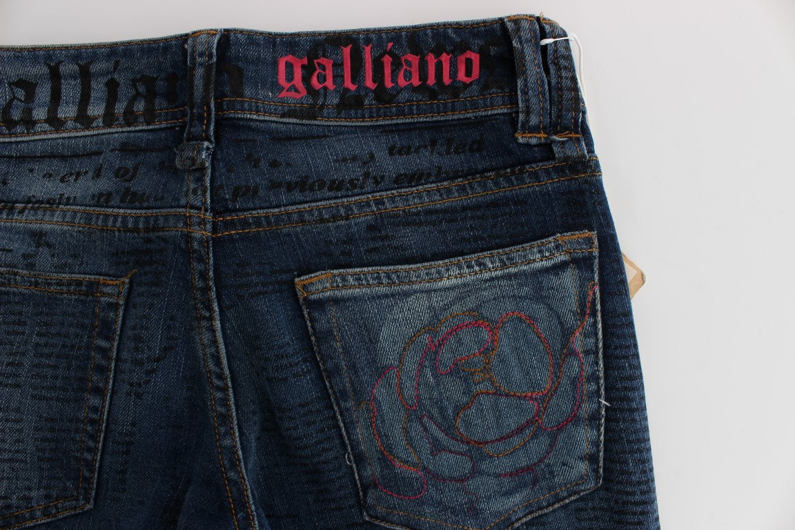 Jean slim à coupe bootcut en coton mélangé, bleu lavé, de John Galliano