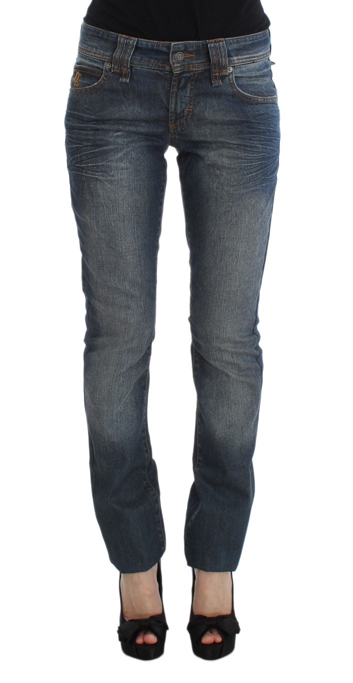Jean slim en coton mélangé, bleu lavé, de John Galliano