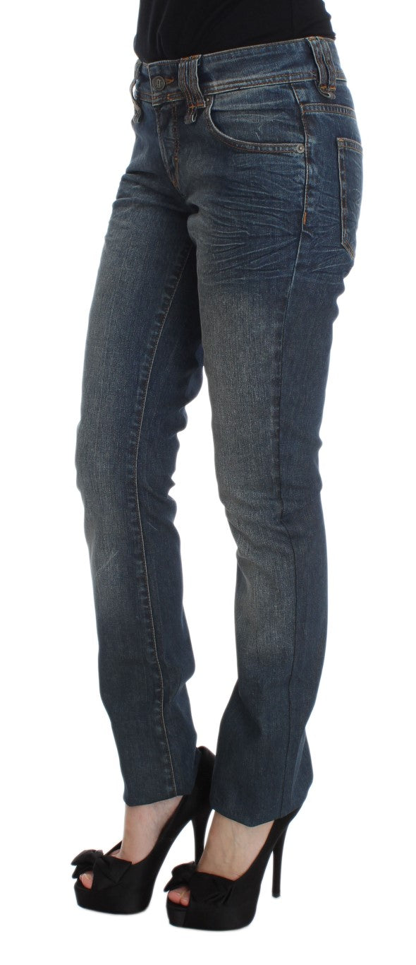 Jean slim en coton mélangé, bleu lavé, de John Galliano