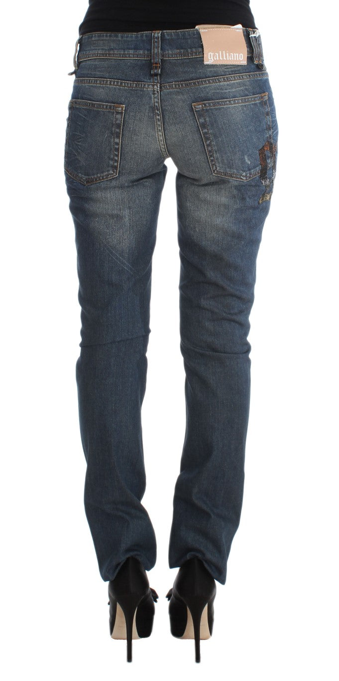 Jean slim en coton mélangé, bleu lavé, de John Galliano