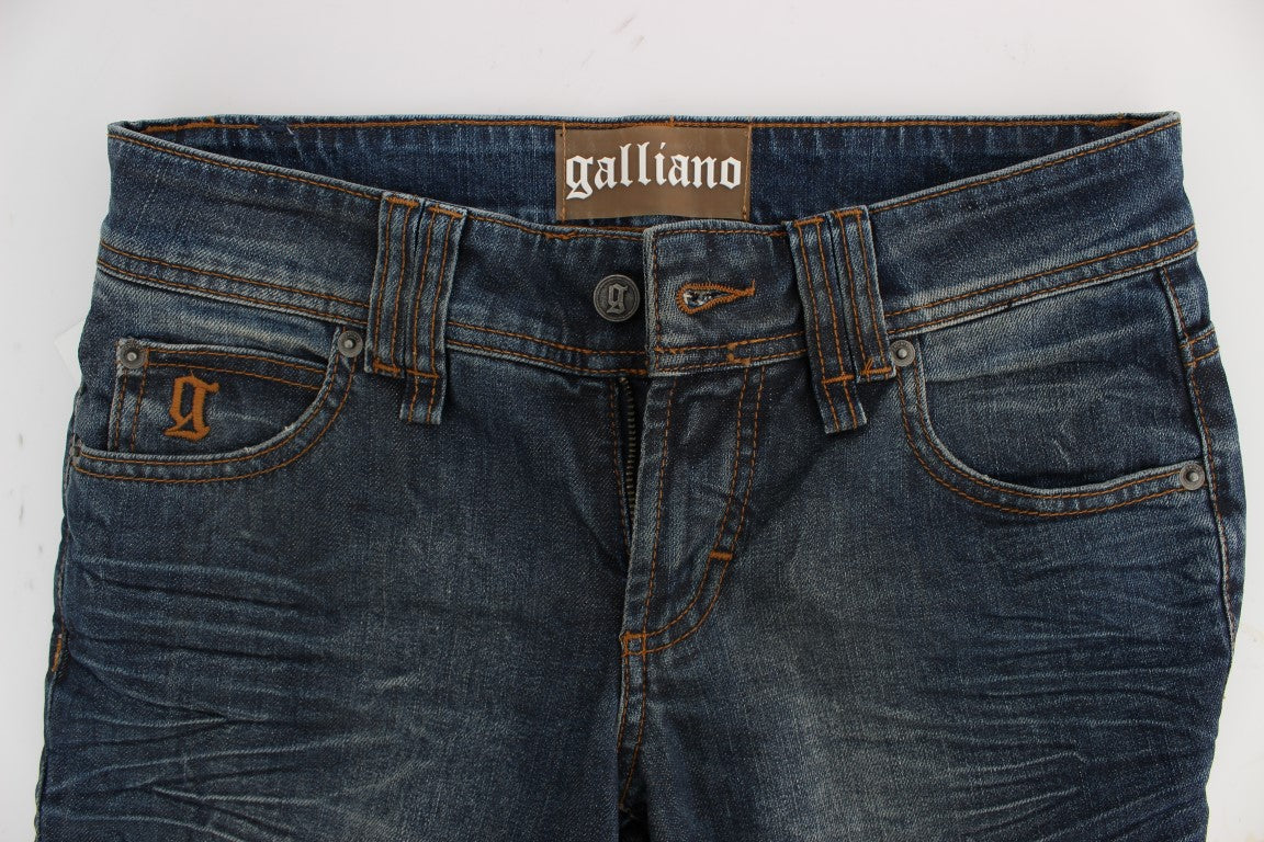 Jean slim en coton mélangé, bleu lavé, de John Galliano