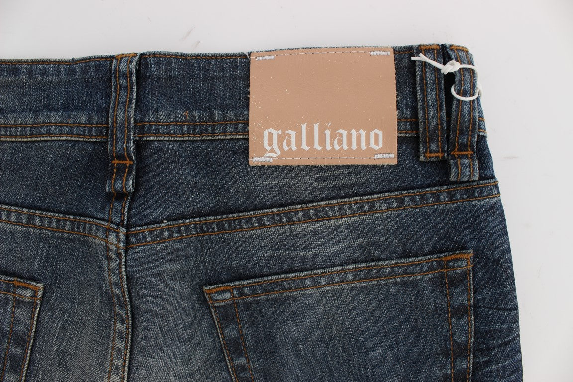 Jean slim en coton mélangé, bleu lavé, de John Galliano
