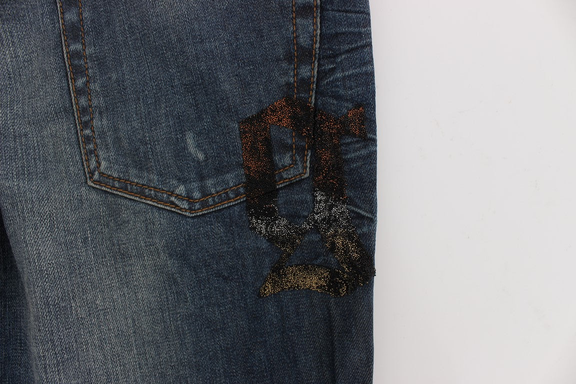 Jean slim en coton mélangé, bleu lavé, de John Galliano