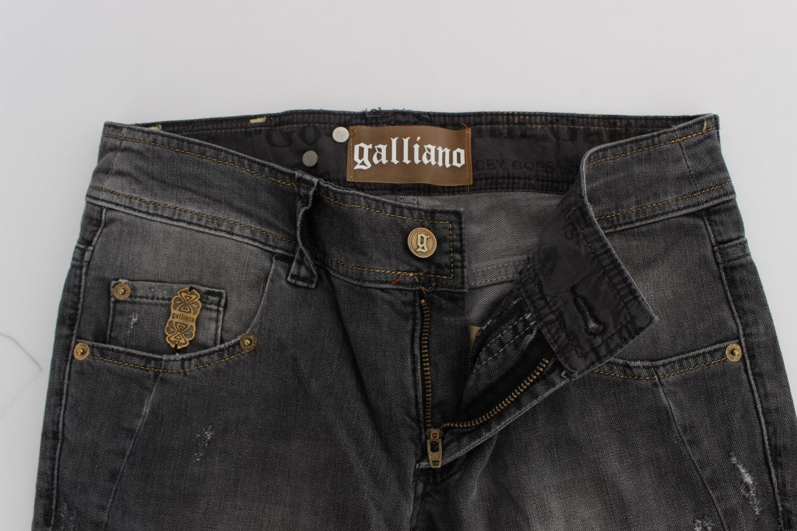 Jeans slim stretch en coton mélangé, gris lavé, de John Galliano