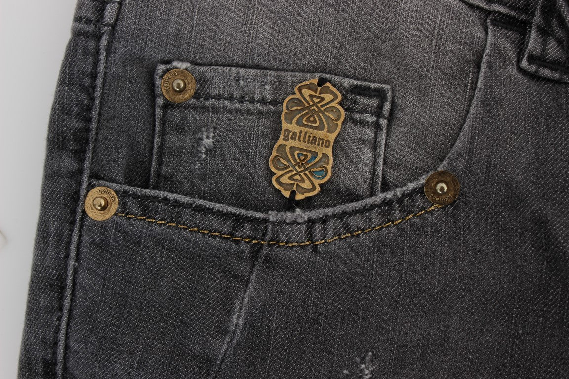 Jeans slim stretch en coton mélangé, gris lavé, de John Galliano