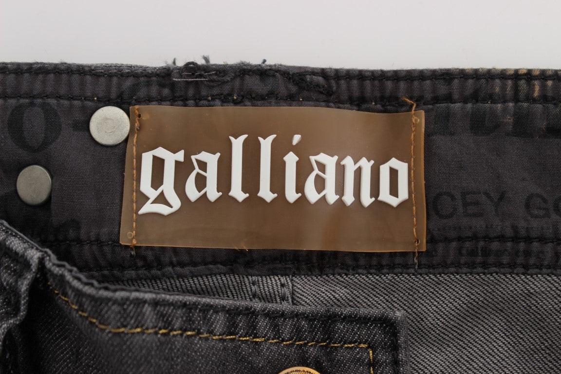 Jeans slim stretch en coton mélangé, gris lavé, de John Galliano