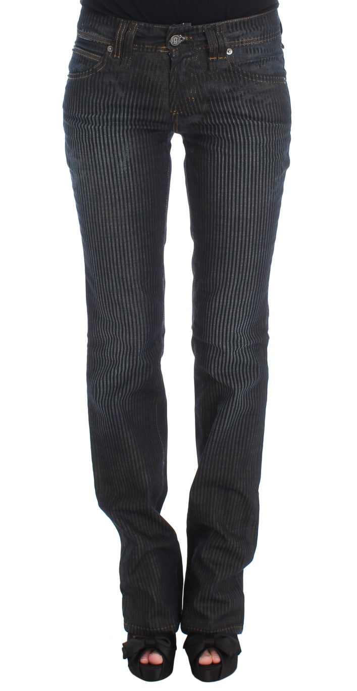 Jean slim à coupe bootcut en coton mélangé, bleu lavé, de John Galliano