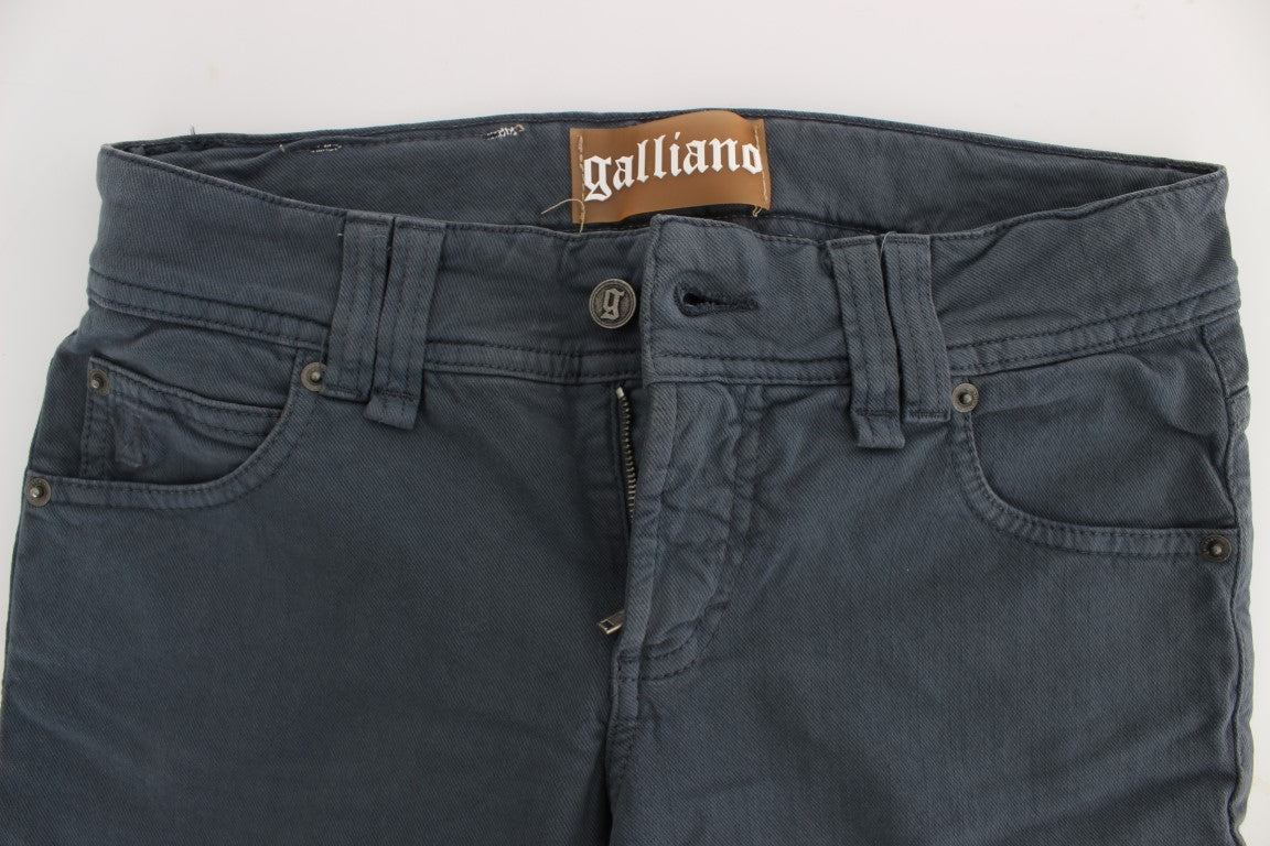 Jeans bootcut John Galliano, coupe slim, en coton mélangé bleu.
