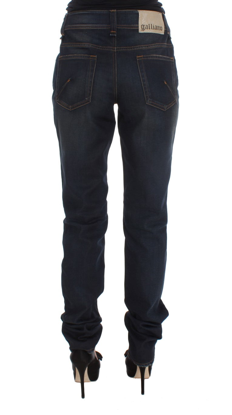 Jean boyfriend en coton mélangé bleu lavé de John Galliano