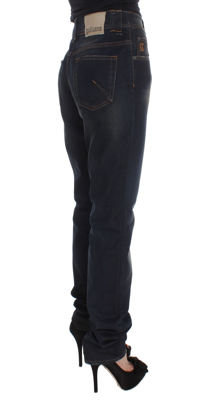 Jean boyfriend en coton mélangé bleu lavé de John Galliano