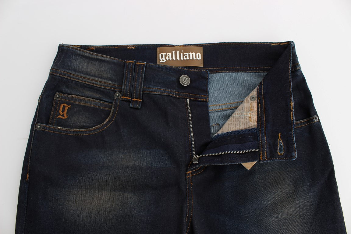 Jean boyfriend en coton mélangé bleu lavé de John Galliano